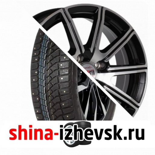 Колесо в сборе Viatti Brina Nordico (V-522) 195/65 R15 T 91 + Alcasta M55 6xR15 4×100 ET40 DIA60.1 Черный полностью полированный в Ижевске